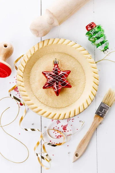 Baking Christmas tart — Stock Photo, Image