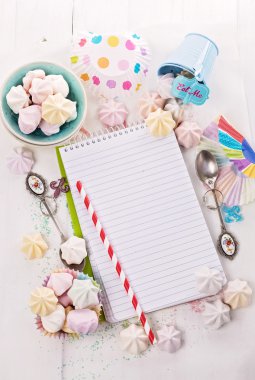 Pişirme kavramı. Beze damla ve tarif kitabı