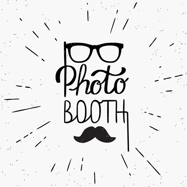 Photo booth el yazı tasarım hipster tarzda yazılmış — Stok Vektör