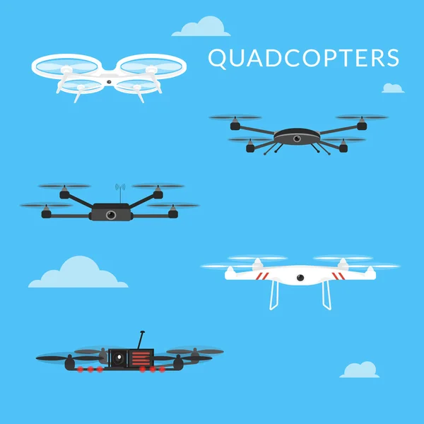 プロモーションと quadcopters による広告 — ストックベクタ