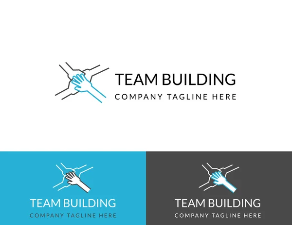 Teambuilding business logo ontwerp in drie kleuren — Stockvector