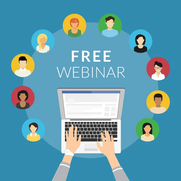 Gratis webinar concept illustratie — Stockvector