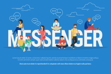 Messenger konsept illüstrasyon