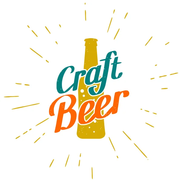 Craft beer golden label - Stok Vektor