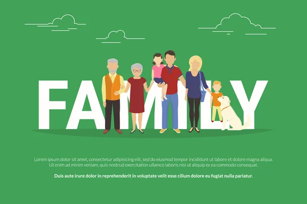 Ilustrarea conceptului de portret de familie — Vector de stoc