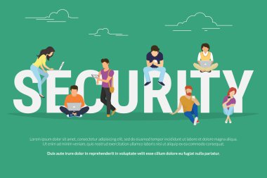 Güvenlik konsept illüstrasyon