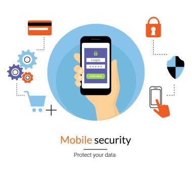 Mobil Web sitesi kimlik doğrulama konsept illüstrasyon