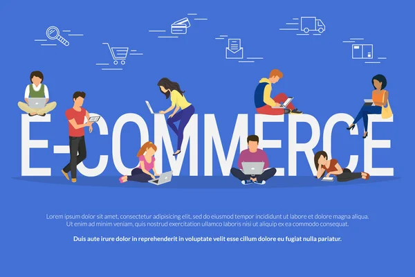 E-commerce concept illustratie — Stockvector