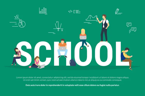 School concept illustratie — Stockvector