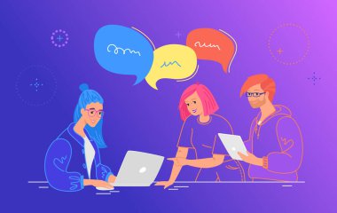 Yeni bir proje ya da girişimde takım olarak çalışan üç kişi