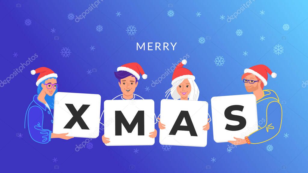 Merry Christmas congratulation from young community