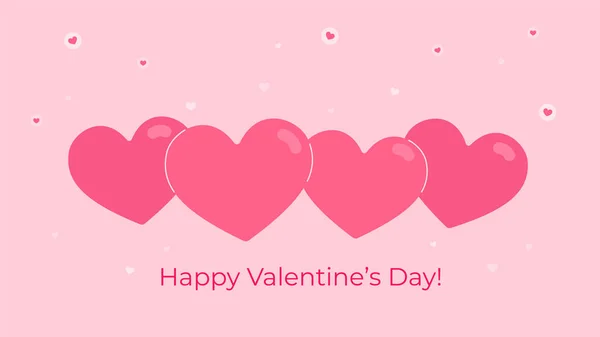 Empat simbol hati sebagai kartu ucapan Valentines - Stok Vektor