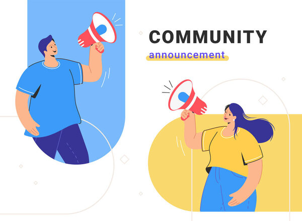 Баннер громкоговорителя социальных сетей и интернет-маркетинга