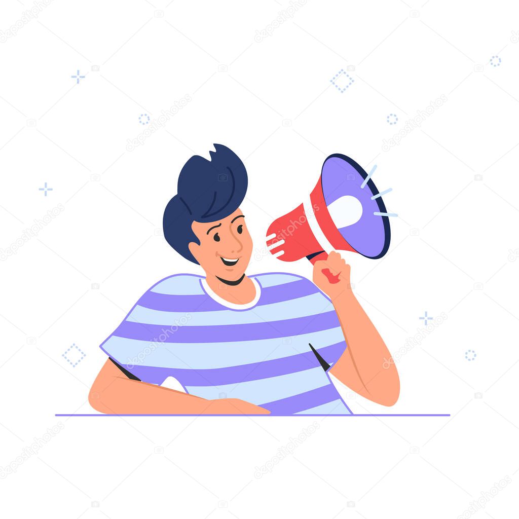 Voice reminder and community announcement with loudspeaker or megaphone