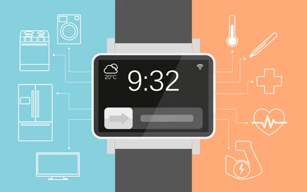 Smart wristwatch — Stock Vector