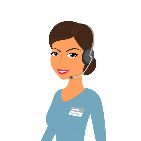 Operadora de call center feminina — Vetor de Stock