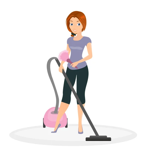 Woman doing housework — Stock Vector