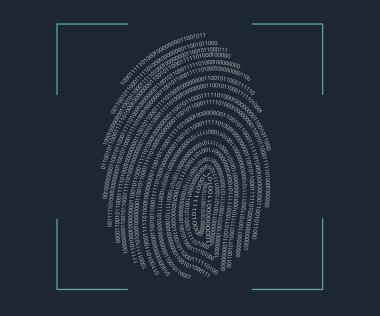 Fingerprint scanning clipart