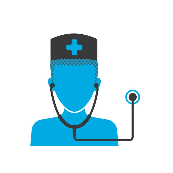 Médicos icono azul — Vector de stock