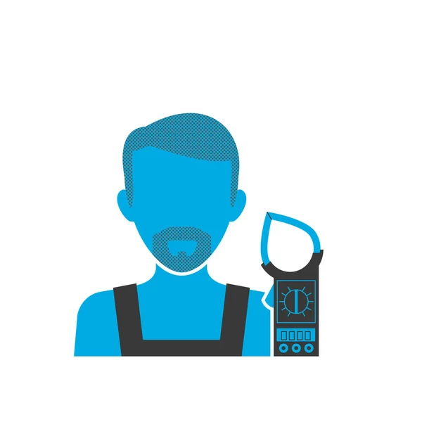 Entretien électricien icône bleue — Image vectorielle