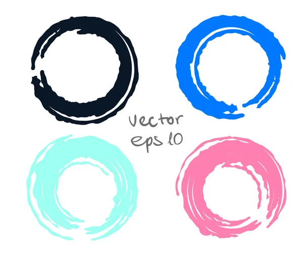 Painted circles set — Stock Vector