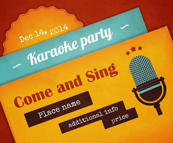 Retro karaoke party poster — Stock Vector