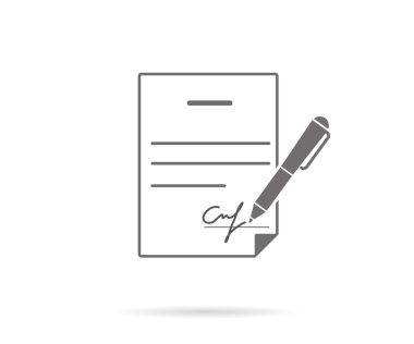 Business contract with signature