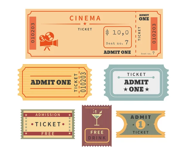 Retro tickets set — Stock Vector