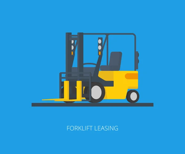 Yelllow forklift — Stok Vektör