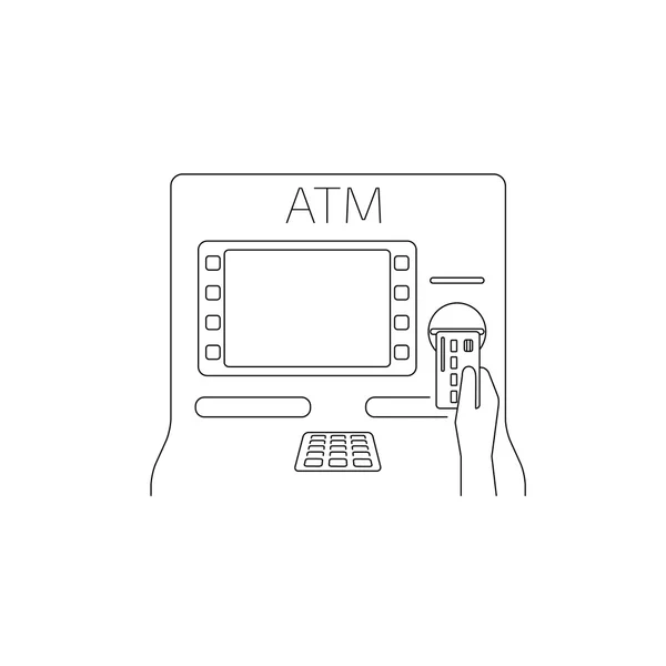 Paiement par carte de crédit via ATM — Image vectorielle