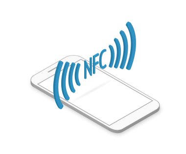 Smartphone with nfc function clipart