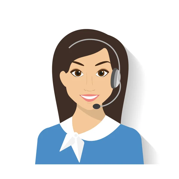 Operadora de call center feminina —  Vetores de Stock