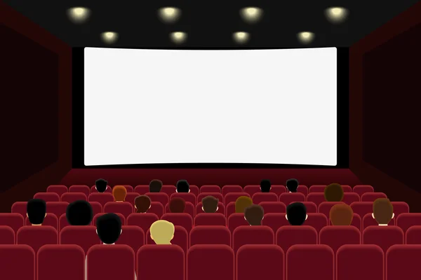 Cinema met mensen — Stockvector