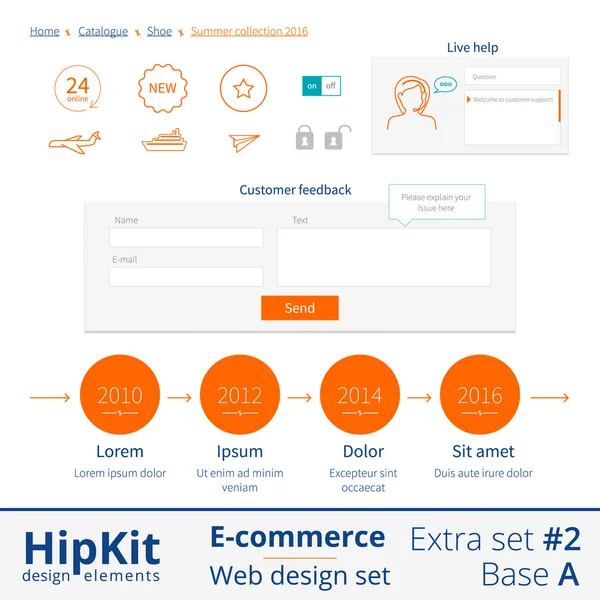 E-commerce web designelementen extra set 2 — Stockvector