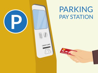 Parking pay station clipart