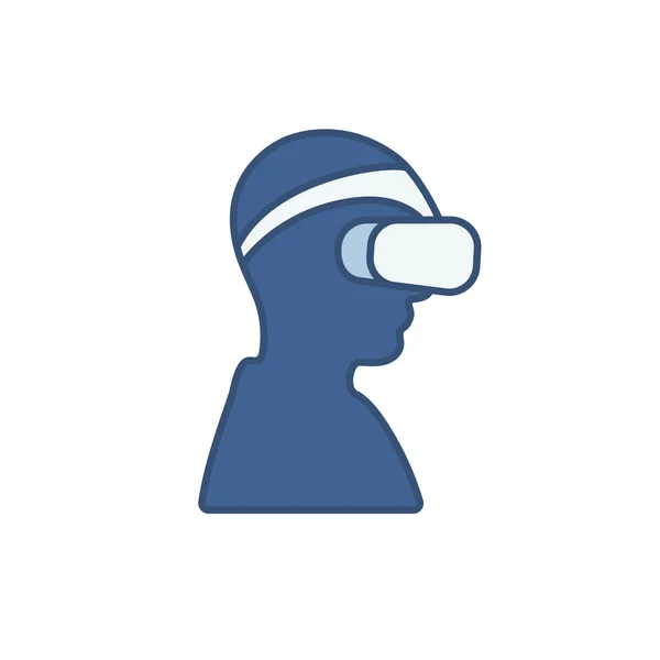 Man bär virtuell verklighet headset — Stock vektor