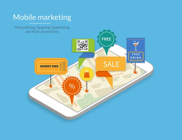 Marketing mobile — Vettoriale Stock