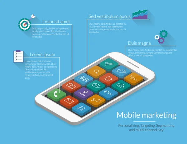 Mobile marketing — Stock Vector