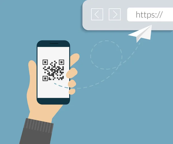 QR code scanning — Stock Vector