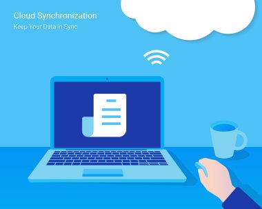 Cloud synchronization clipart