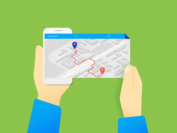 Aplicación móvil para la navegación GPS — Vector de stock
