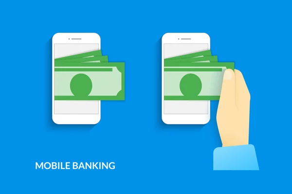 Mobilní bankovnictví — Stockový vektor