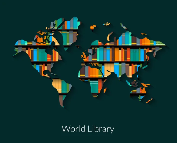 World könyvtár — Stock Vector