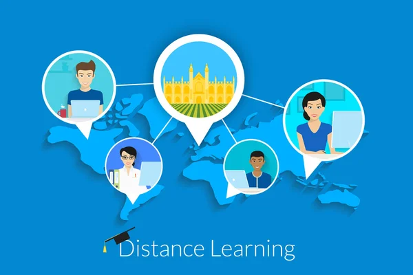 Formación a distancia — Archivo Imágenes Vectoriales