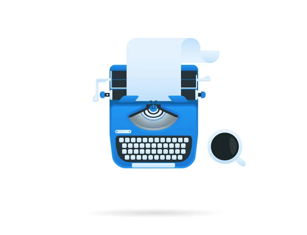 Modré psací stroj — Stockový vektor