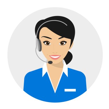 Female call centre operator clipart