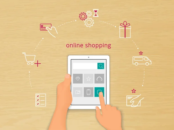 Çevrimiçi alışveriş — Stok Vektör