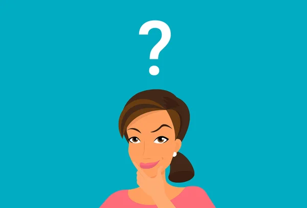 Cute woman has a question — Stock Vector