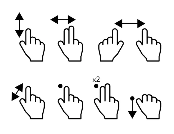 Jeu de gestes de la main — Image vectorielle