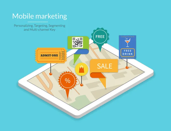 Marketing mobile — Vettoriale Stock